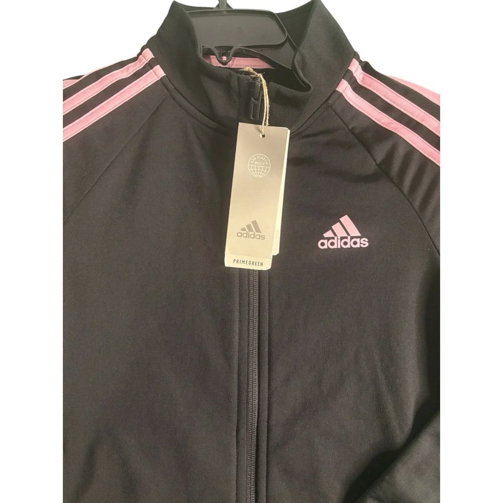 Adidas Jacket Women‎ Extra Small Black Pink Track Jacket NWT - Picture 3 of 8
